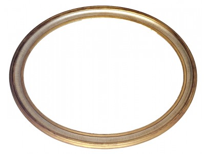 Oglinda ovala, veche, rama de lemn, 70/90 cm